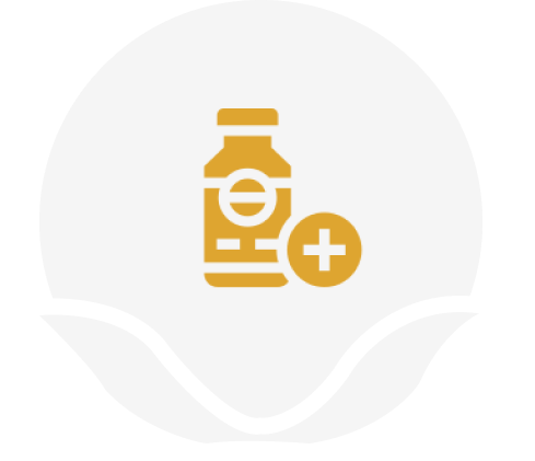 Medicine bottle with a plus sign icon.